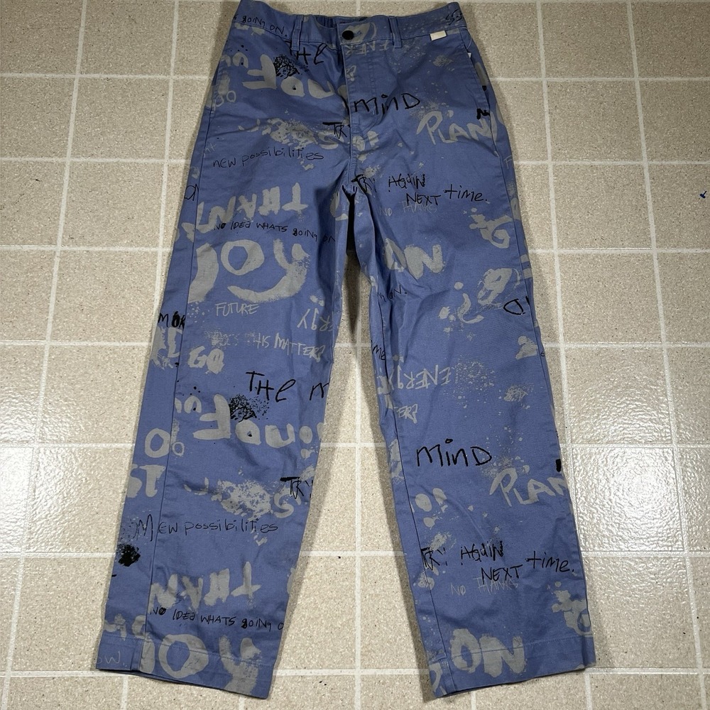 Urban Outfitters Pants Mens Small Purple Allover Graffiti Print Baggy Wide Leg